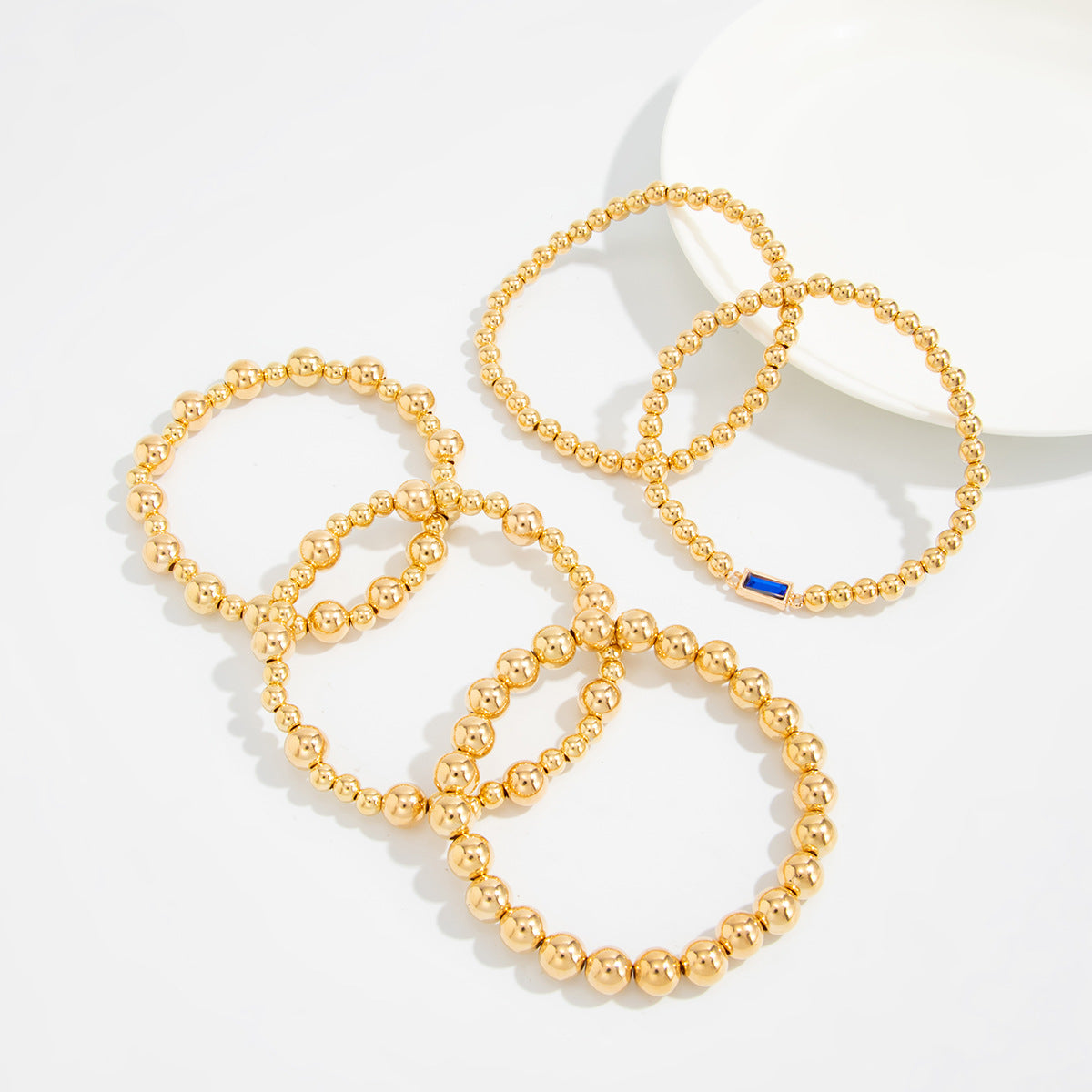 Planderful Acrylic Bracelet Vienna Verve Stacked Beaded Rectangular Jewelry For Trendsetting Women