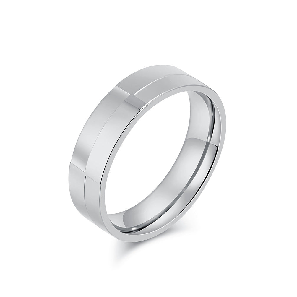 Cold Neutral Glossy Matte Titanium Steel Ring for Men