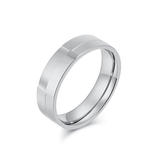 Cold Neutral Glossy Matte Titanium Steel Ring for Men