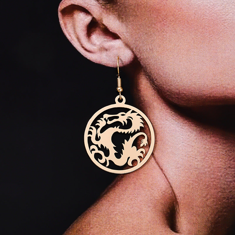 Zodiac-Inspired Retro Earrings Collection with Chinese Zodiac Pendant