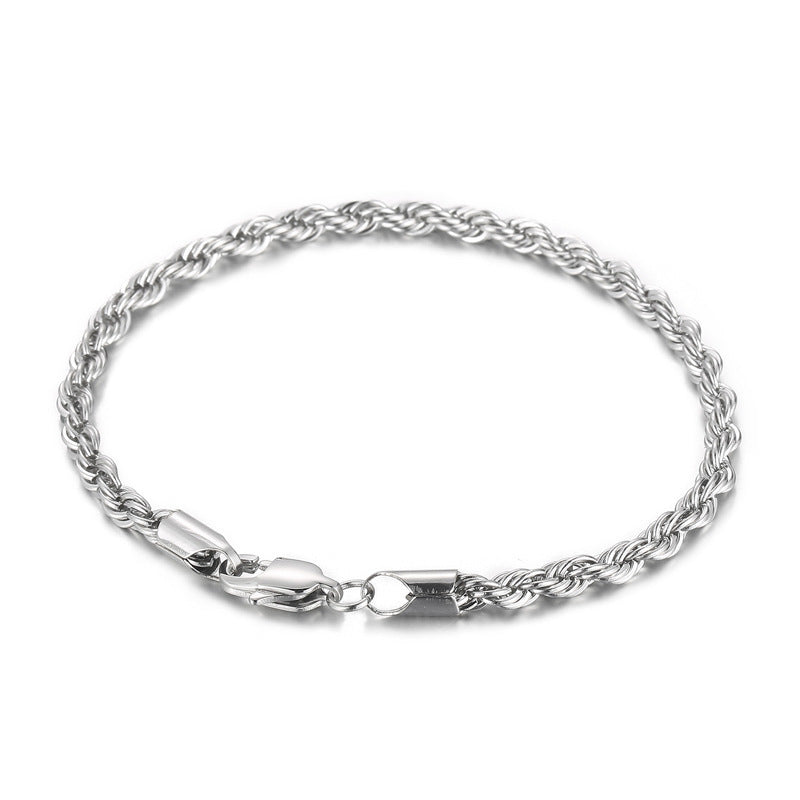 Titanium Steel – & Men's Buckle Twist Chain 4/6/8 Mm Twist Rope Chain Bracelet