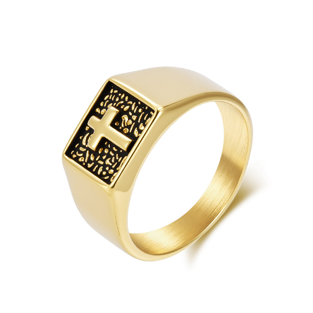 Steel Ring – Statement Men's Cross Ring