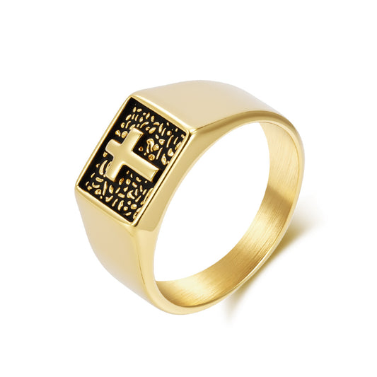 Steel Ring – Statement Men's Cross Ring