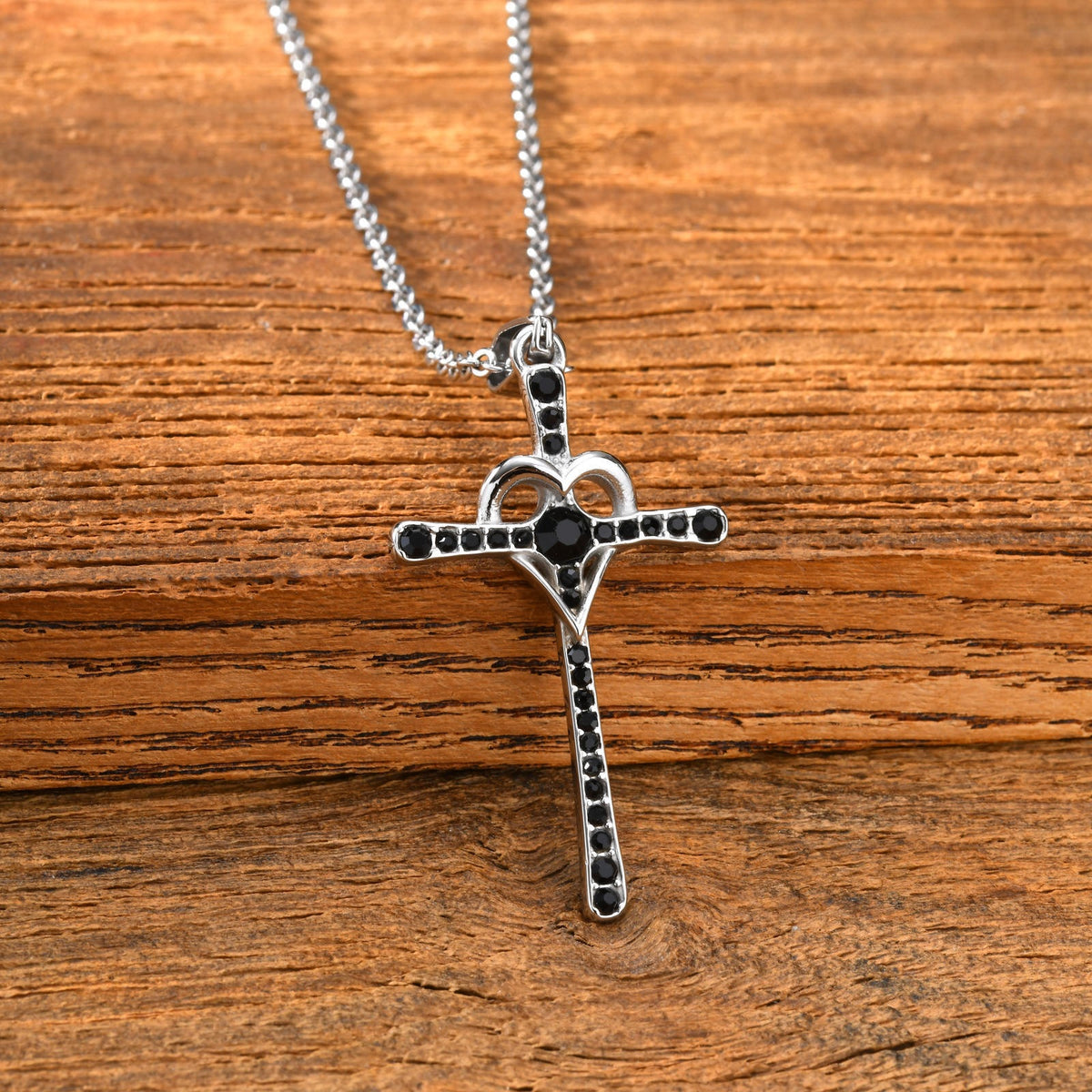Cross Heart Stainless Steel Pendant