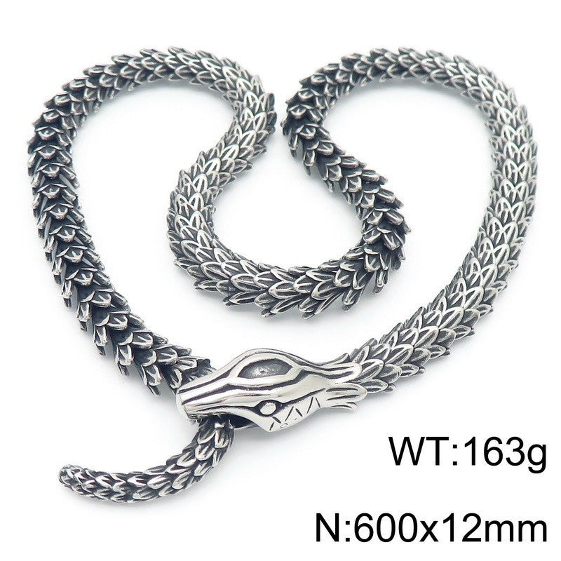 Planderful Snake Necklace For Men Personalized Premium Steel