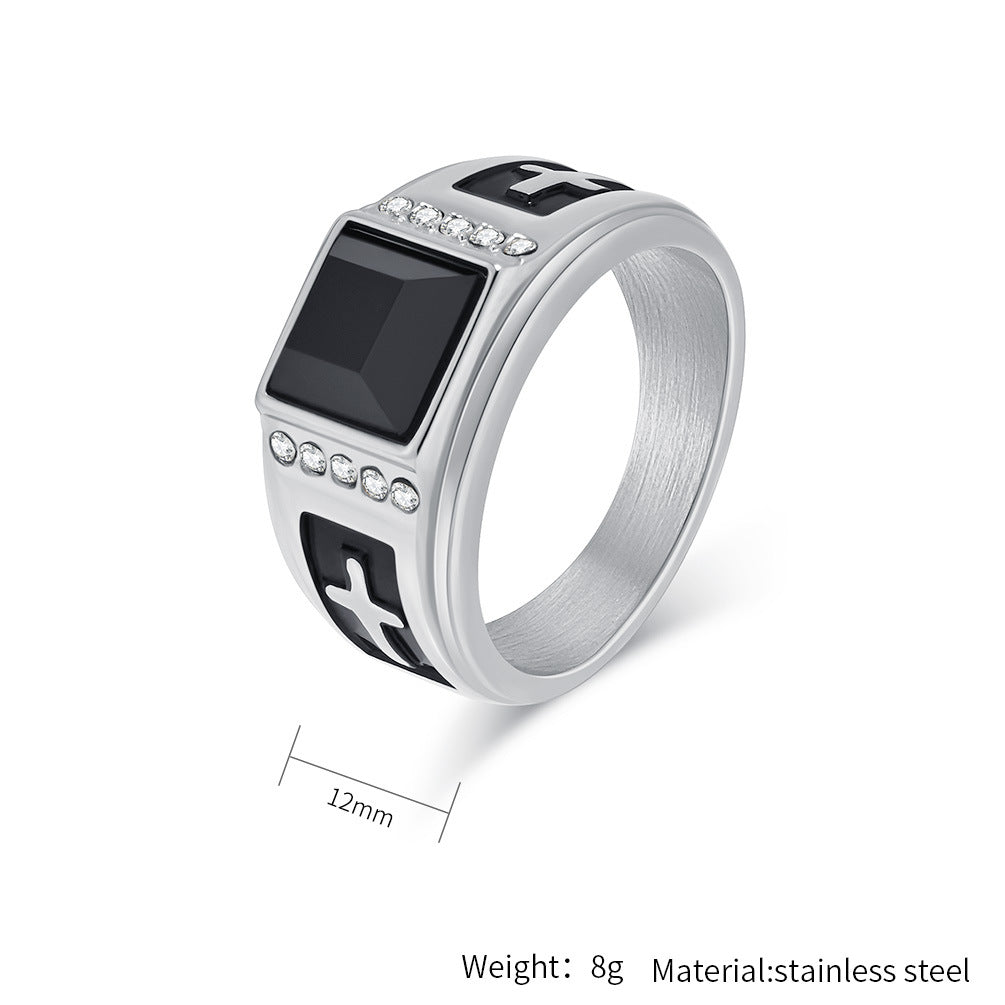 Steel Ring – Vintage Men's Cross Ring