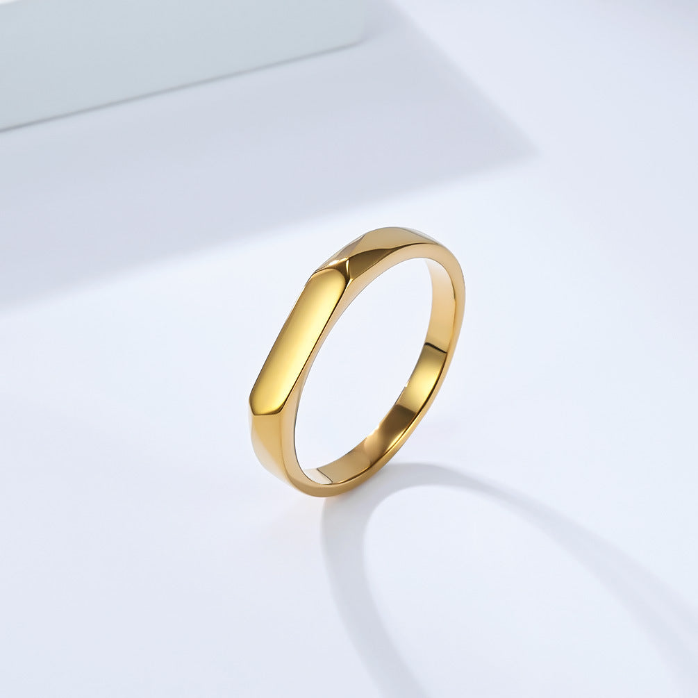 Planderful Titanium Steel Ring For Women Geometric Minimalist Design Enduring Craftsmanship