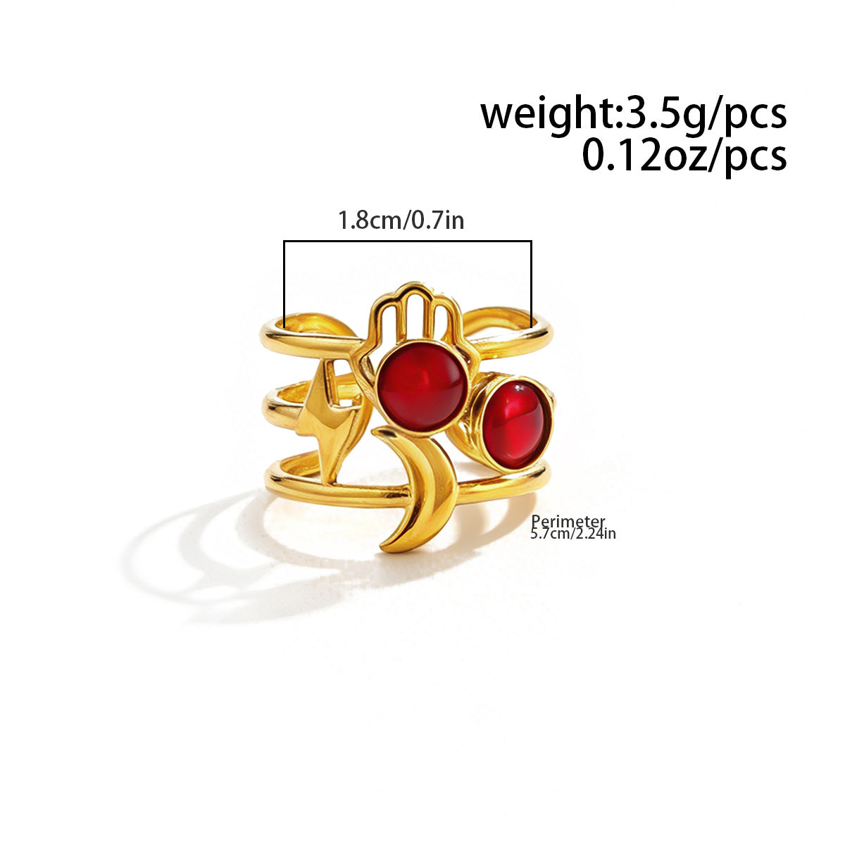 Planderful Vienna Verve Stainless Steel Flower Gemstones Opening Ring For Women Chic Vacation Style