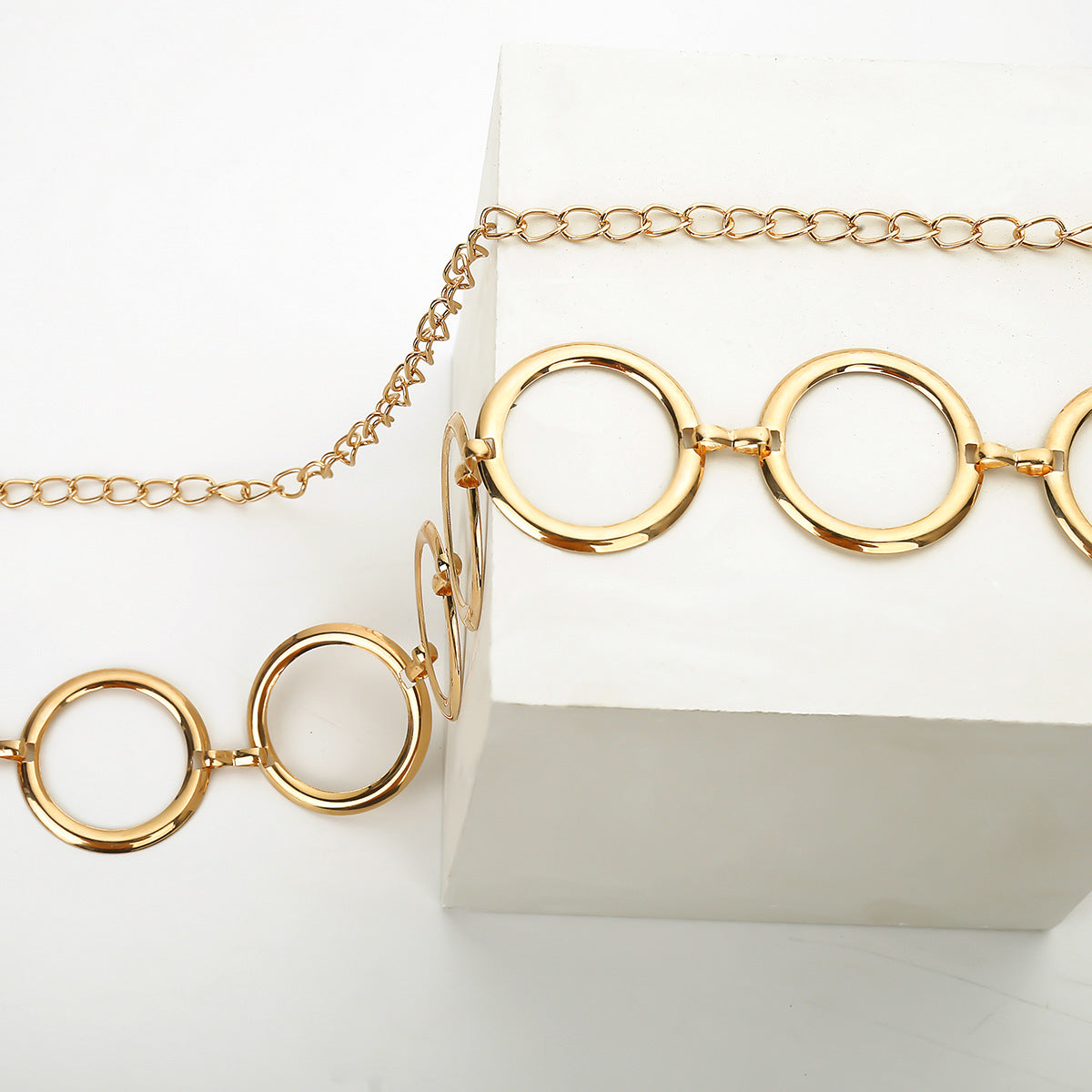 Creative Circular Metal Splicing Body Chain for Women with Unique Design