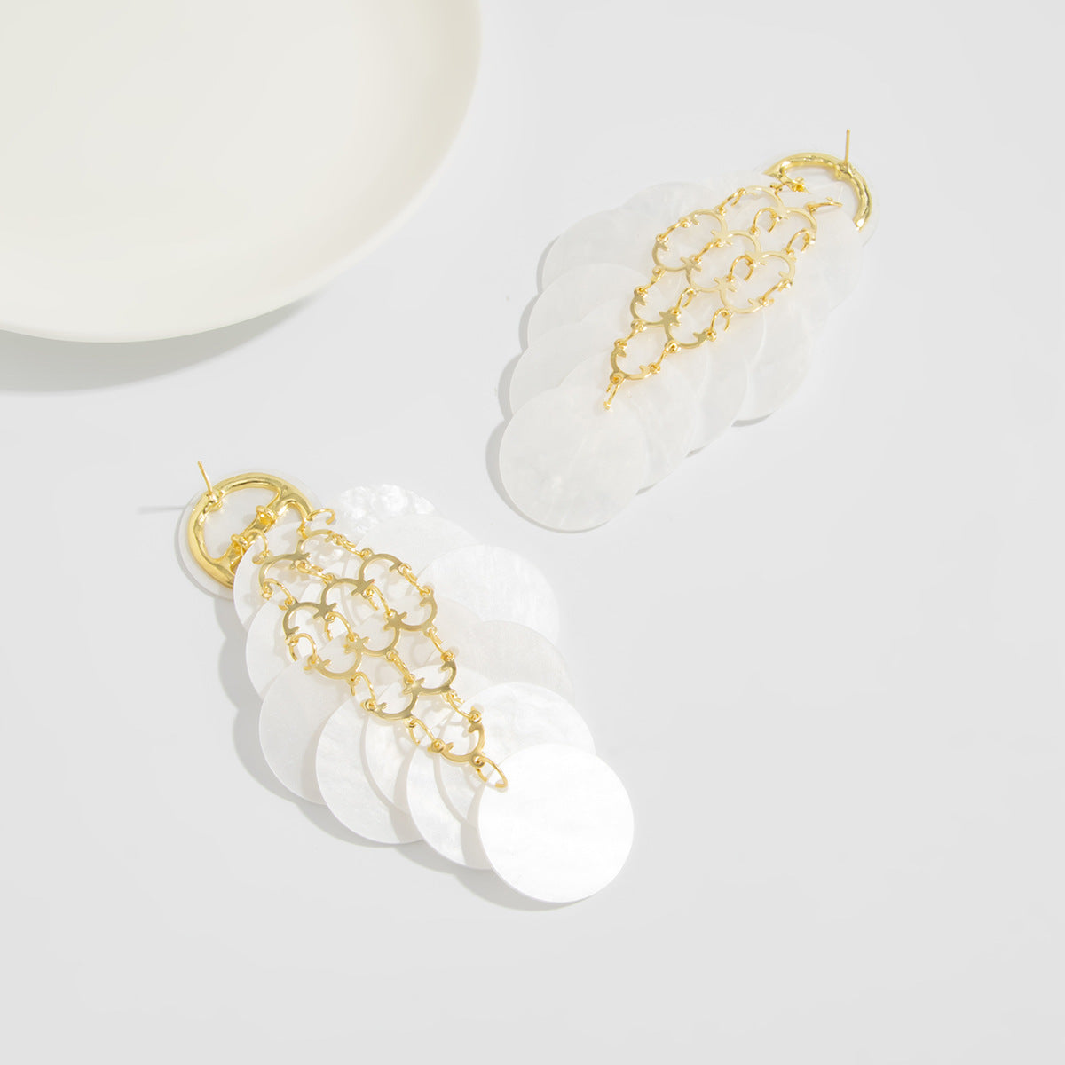 Planderful Vienna Verve Acrylic Disc Earrings For Women Fringed Statement Jewelry