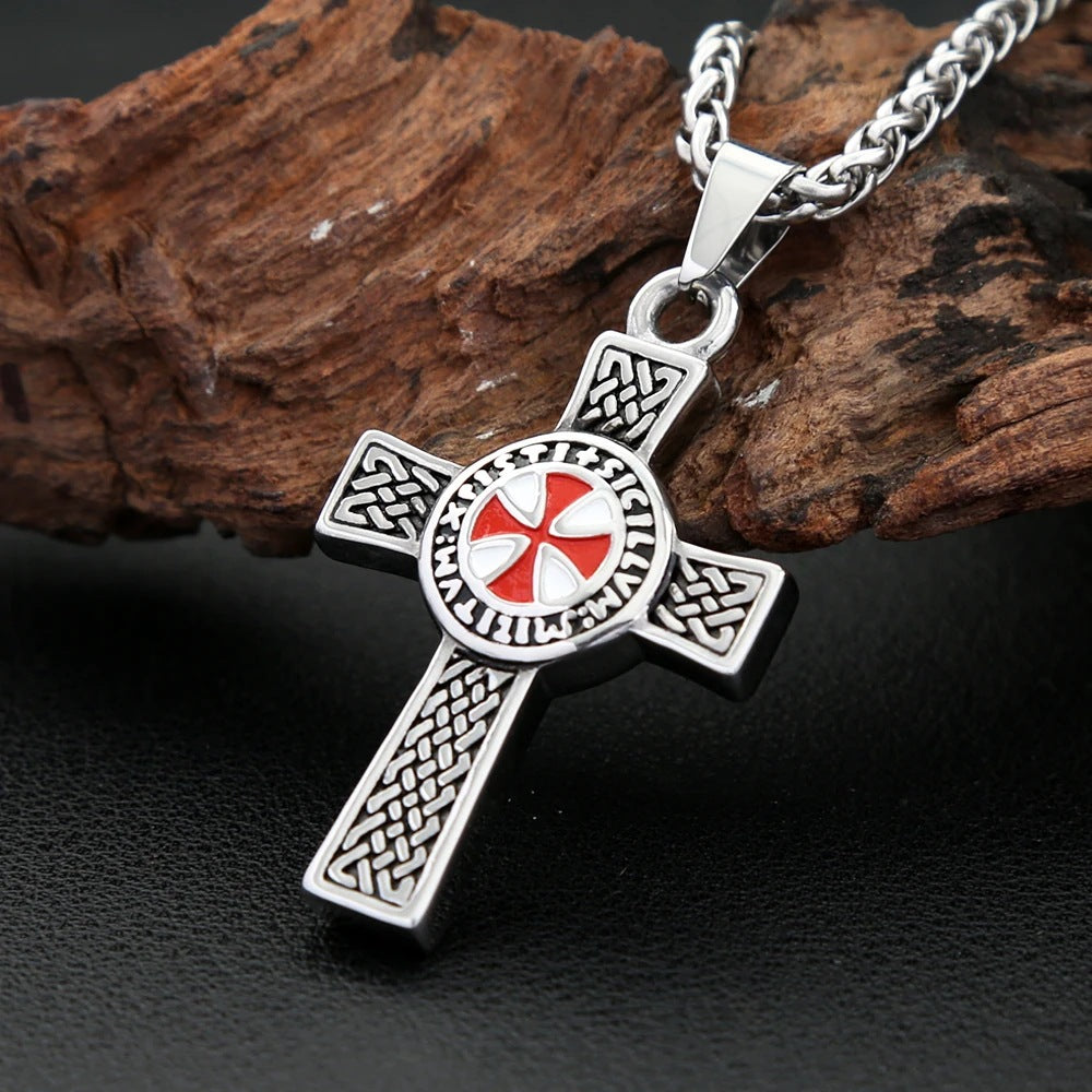 1. Planderful Cross Pendant Necklace for Men Double Sided Vintage Style Stainless Steel Jewelry