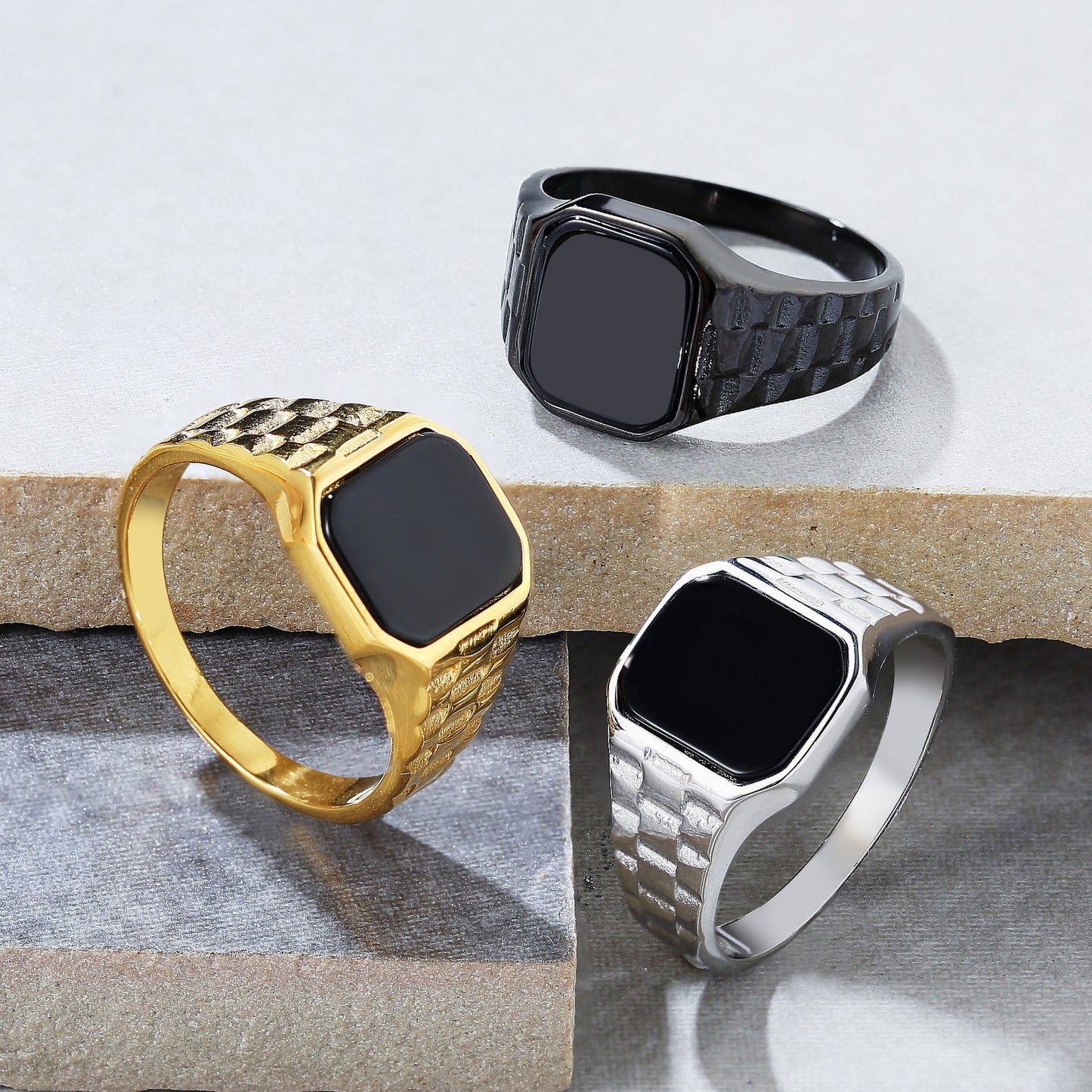 Titanium Steel Ring Unisex Minimalist Square Shell Design For Men And Women Planderful Everyday Genie
