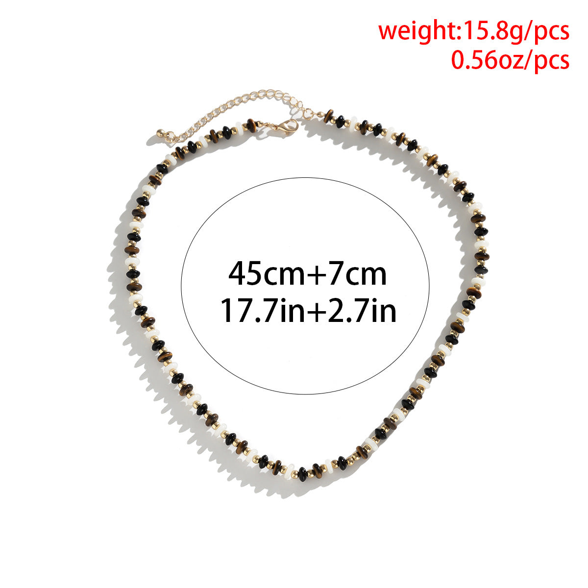 Planderful Vienna Verve Beaded Tiger Stone Necklace For Women Geometric Glass Beads Retro Handmade Statement Jewelry