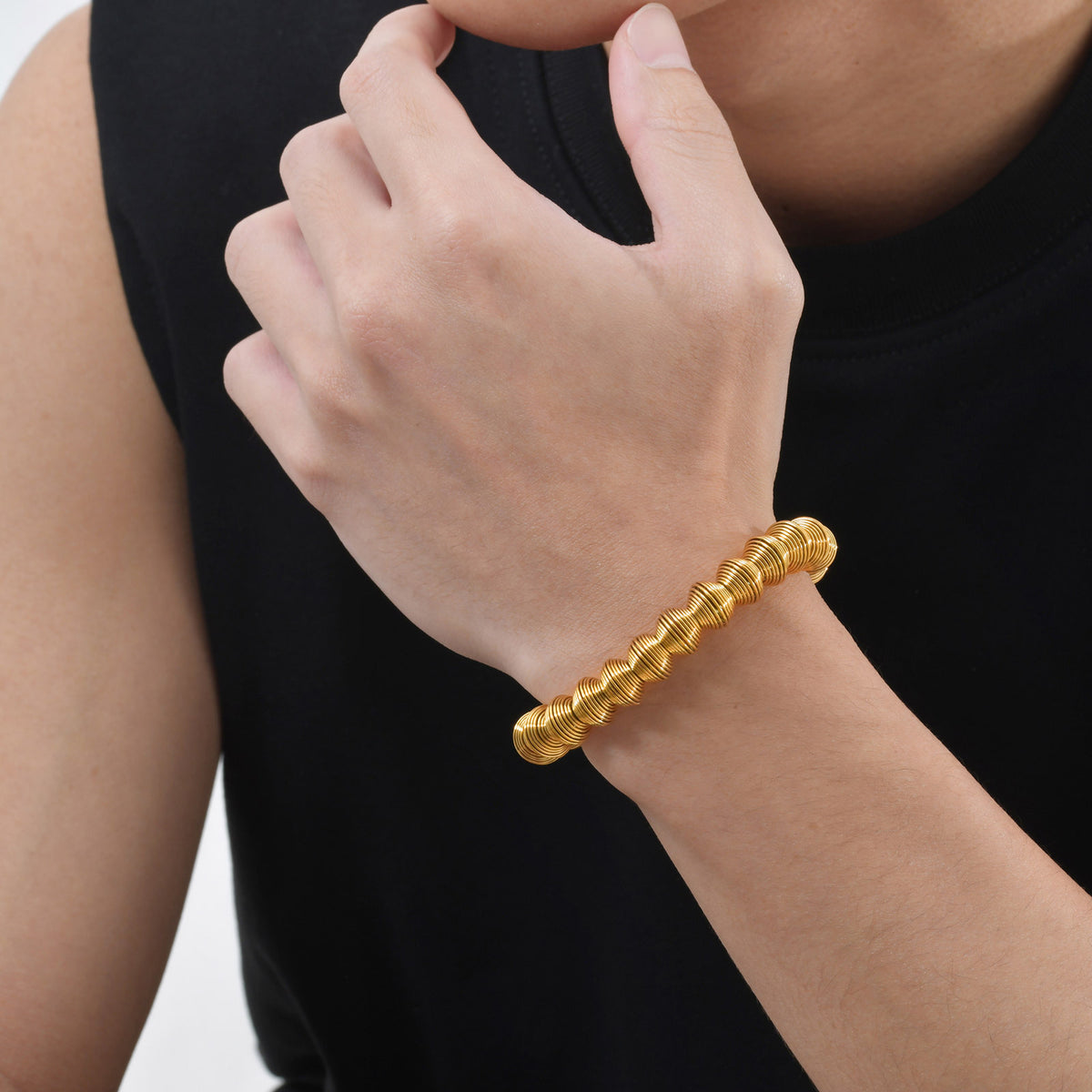 Unisex Explosion – Stainless Steel Spring Retractable Arm Ring – Bracelet