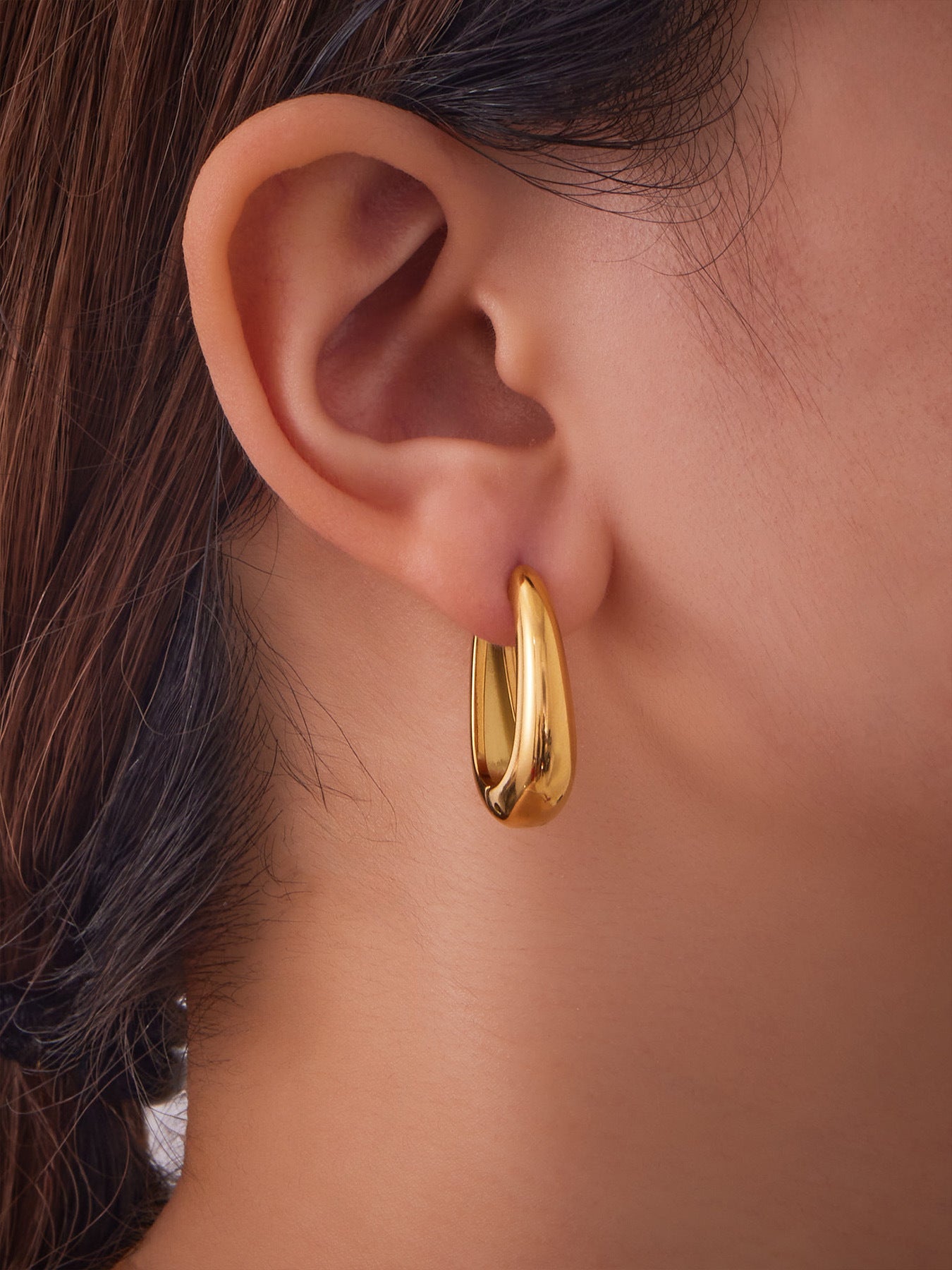 Planderful 18K Gold Plated U Shaped Earrings Minimalist Women