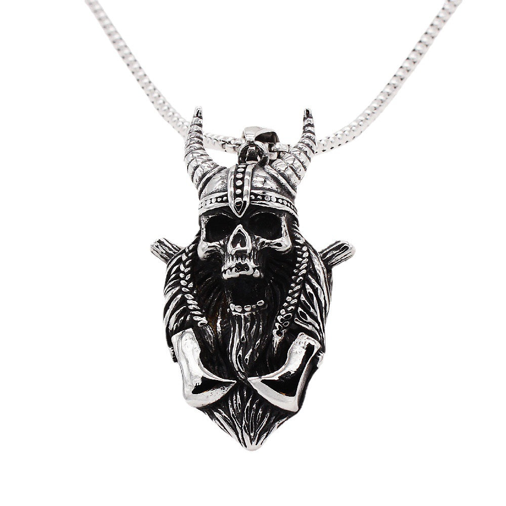 Reaper Sickle Skull Titanium Steel Pendant Necklace