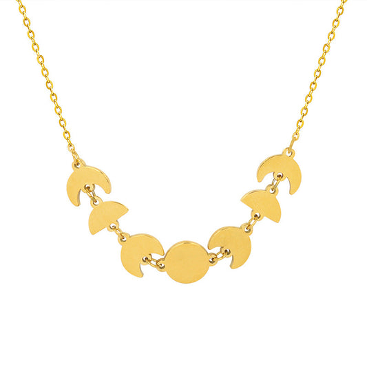 Fashionable Geometric Pendant Necklace with Gold-Plated Charm
