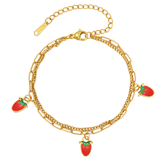 Girls Sweet Wind Double Stainless Steel Bracelet