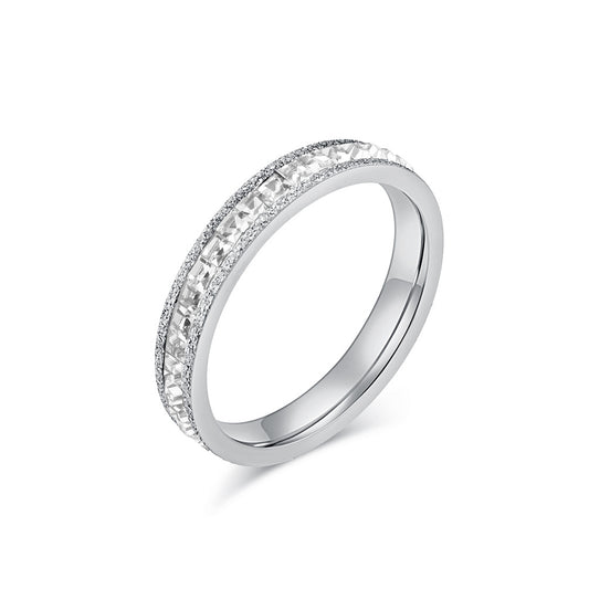 European And American New Women's High-End Pearl Sand Zircon Ring