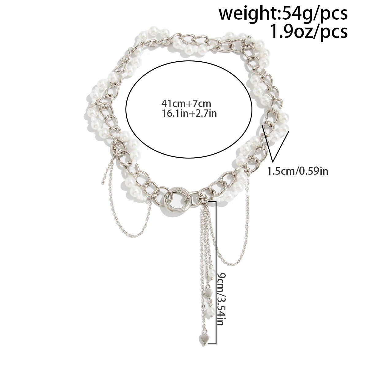 Pearl-Style Star & Cross Wrap Necklace