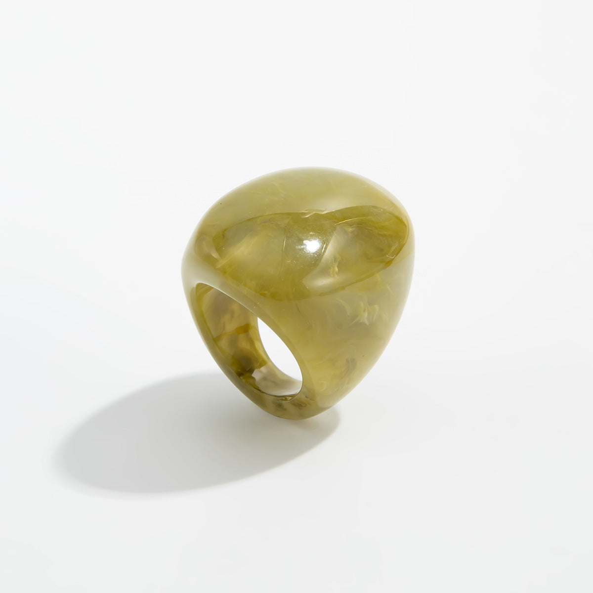 Planderful Collection Resin Ring Vienna Verve Bold Color Smudge Geometric Wide Statement Unisex Jewelry