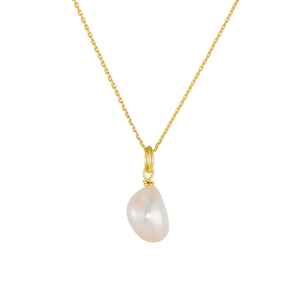 S925 Sterling Silver Natural Freshwater Pearl Necklace for Women