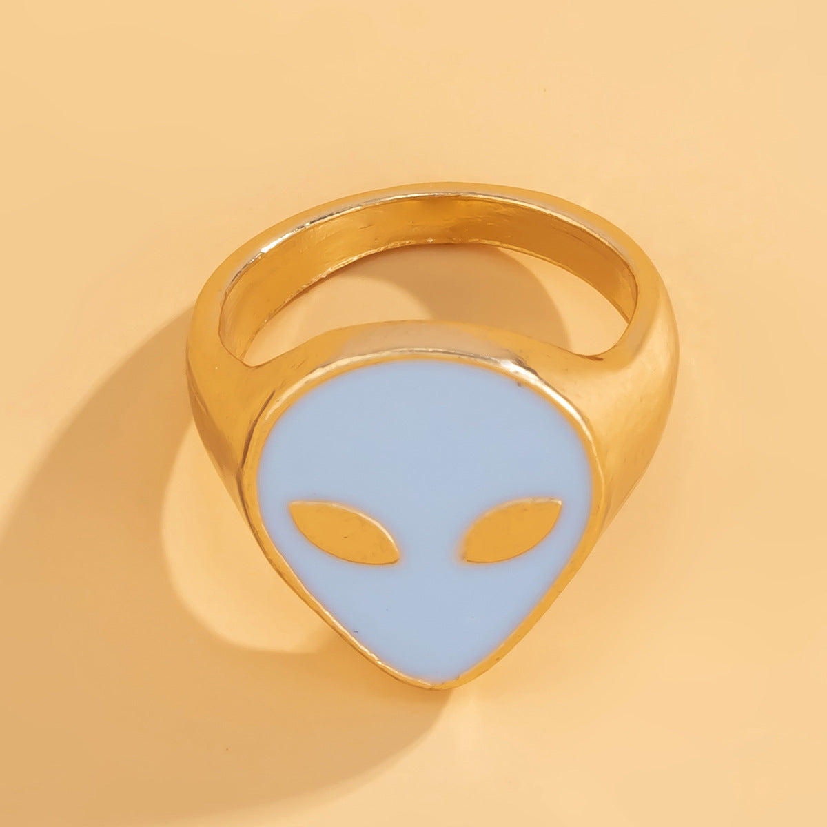 Planderful Oil Drop Ring For Women Versatile Geometric Metal Jewelry Statement Accessory