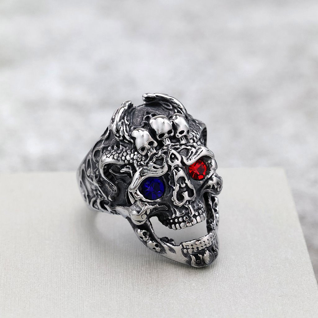 Punk Skull Stainless Steel Men's Ring