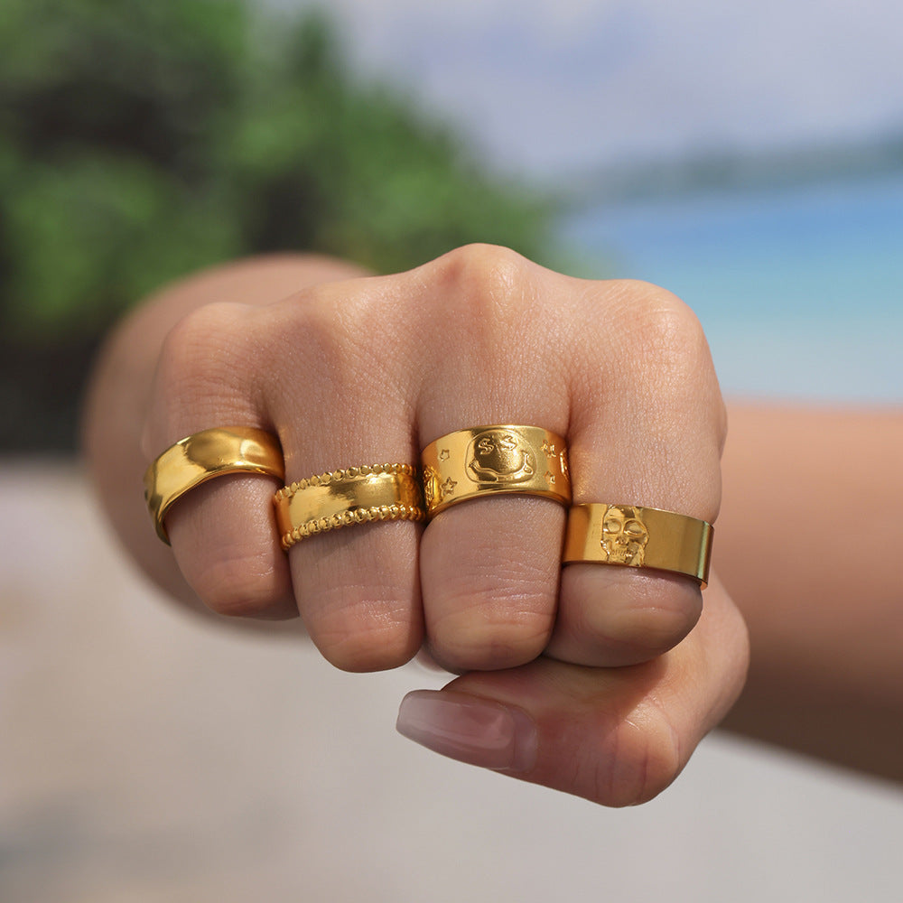 Planderful Open Ring Stainless Steel Ring Unisex Colorfast