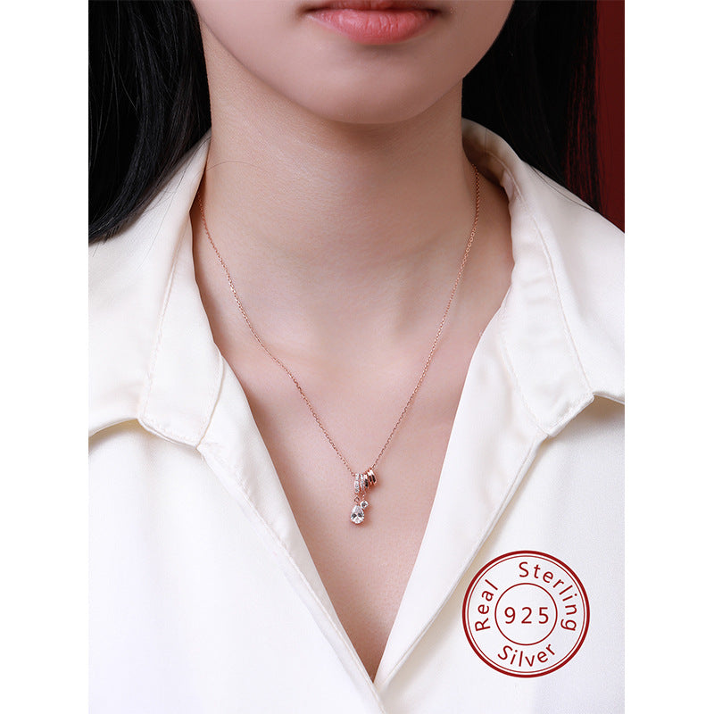 Korean Version 925 Sterling Silver Women's Pendant Necklace