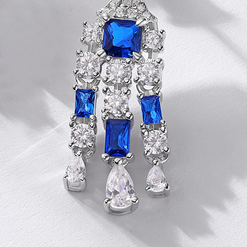 S925 Sterling Silver Zircon Vintage-Inspired Stud Earrings