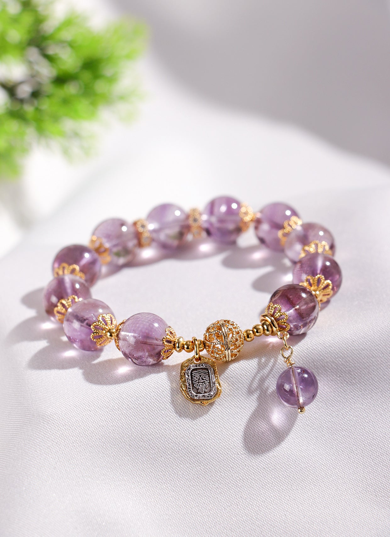 Planderful Fortune's Favor Bracelet – Elegant Amethyst and Crystal Design