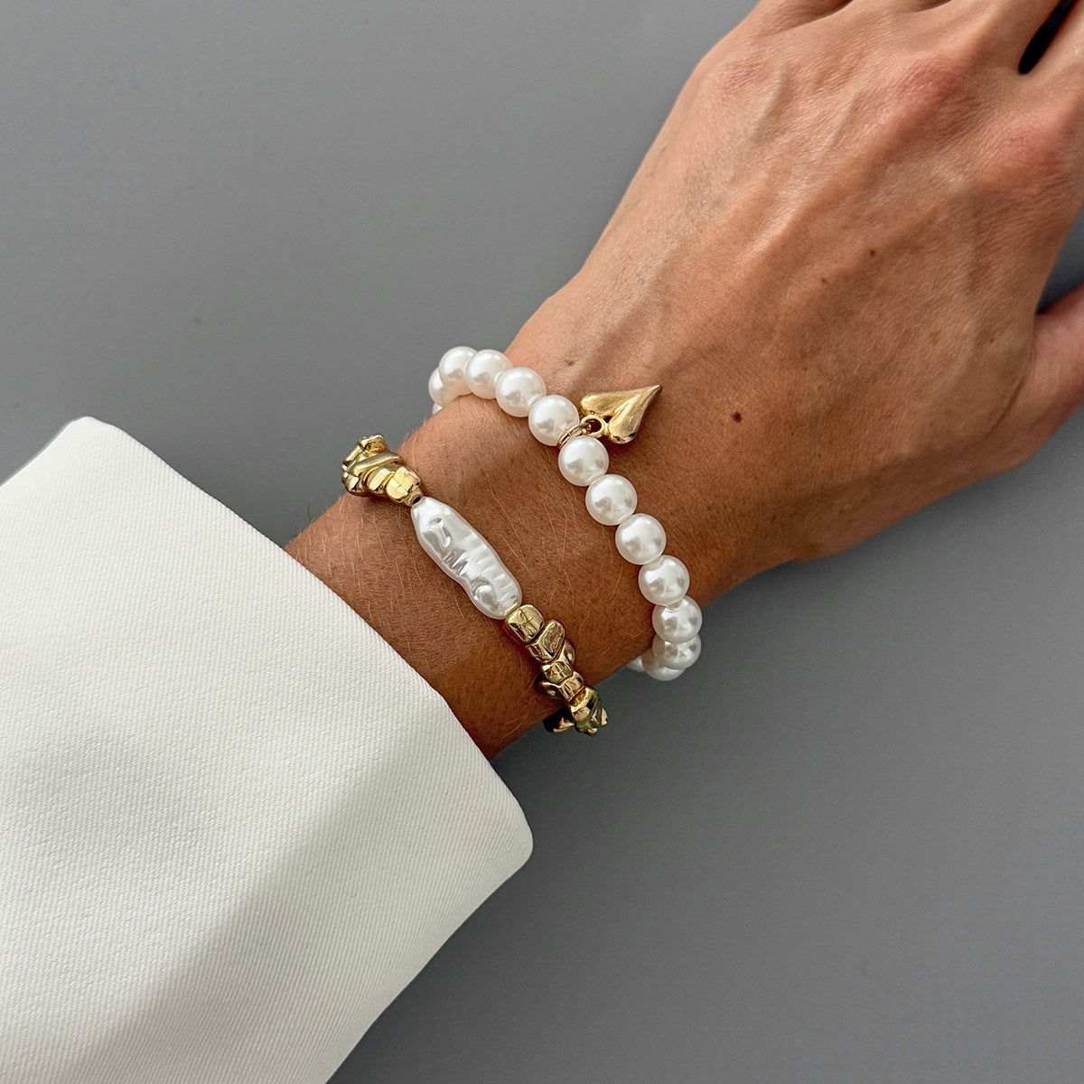 Love Pendant Bracelet Beaded Stackable Imitation Pearl By Planderful Vienna Verve For Fashionable Women