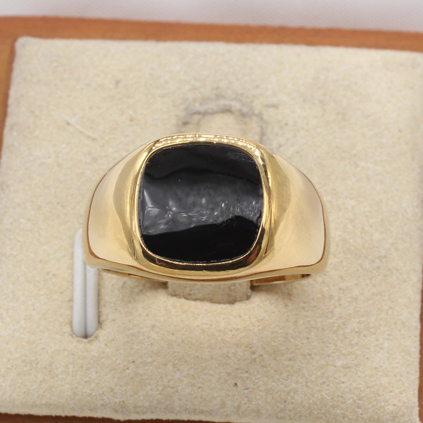 Planderful Jewelry Titanium Steel Ring Epoxy Square Design, Modern Minimal Band Luxury