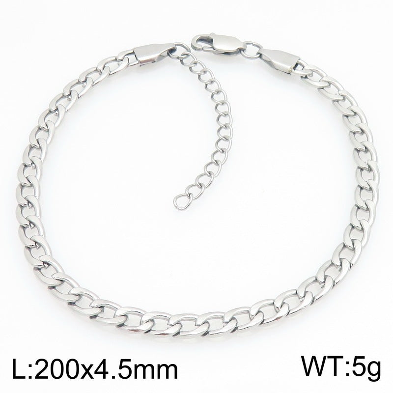 Minimalist Figaro Chain Stainless Steel Bracelet – Unisex Nk Chain Adjustable Handmade