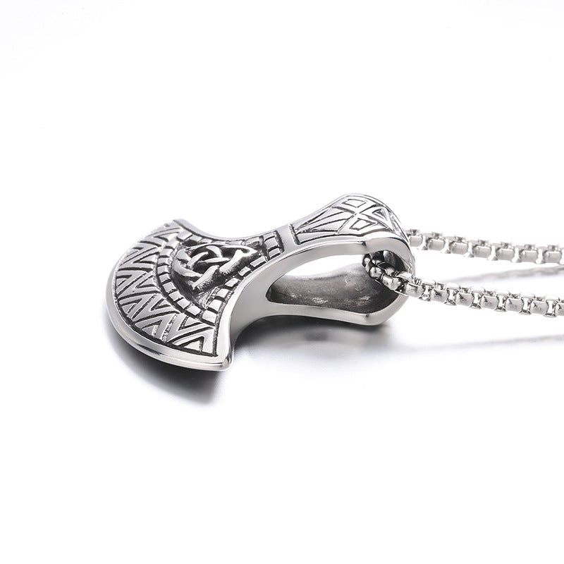 Steel Necklace - Statement Nordic Viking Battle Axe
