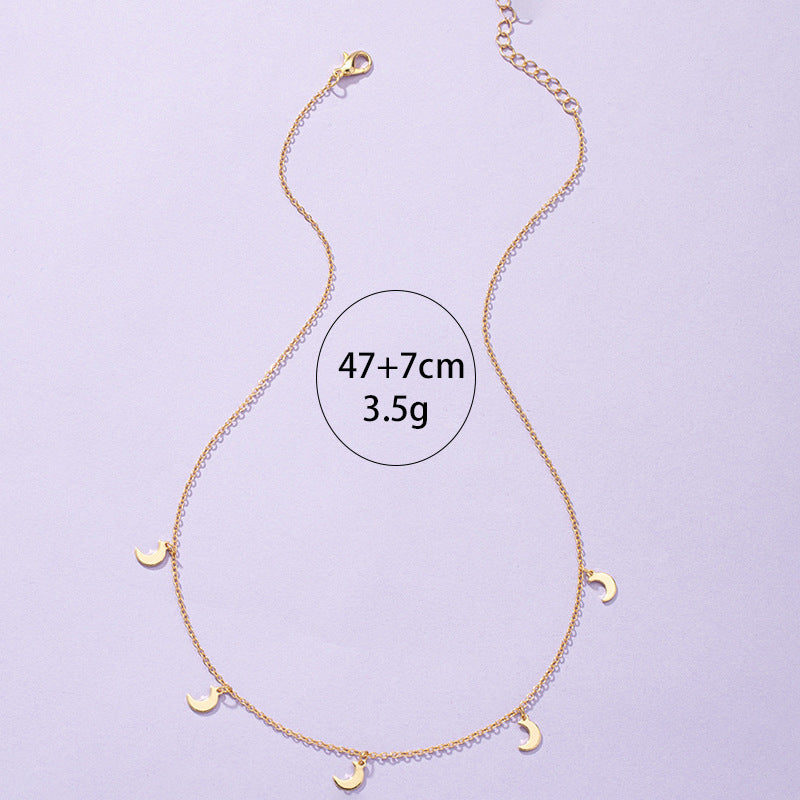 Moonlit Charm Single-Layer Necklace - Chic Design for Stylish Women
