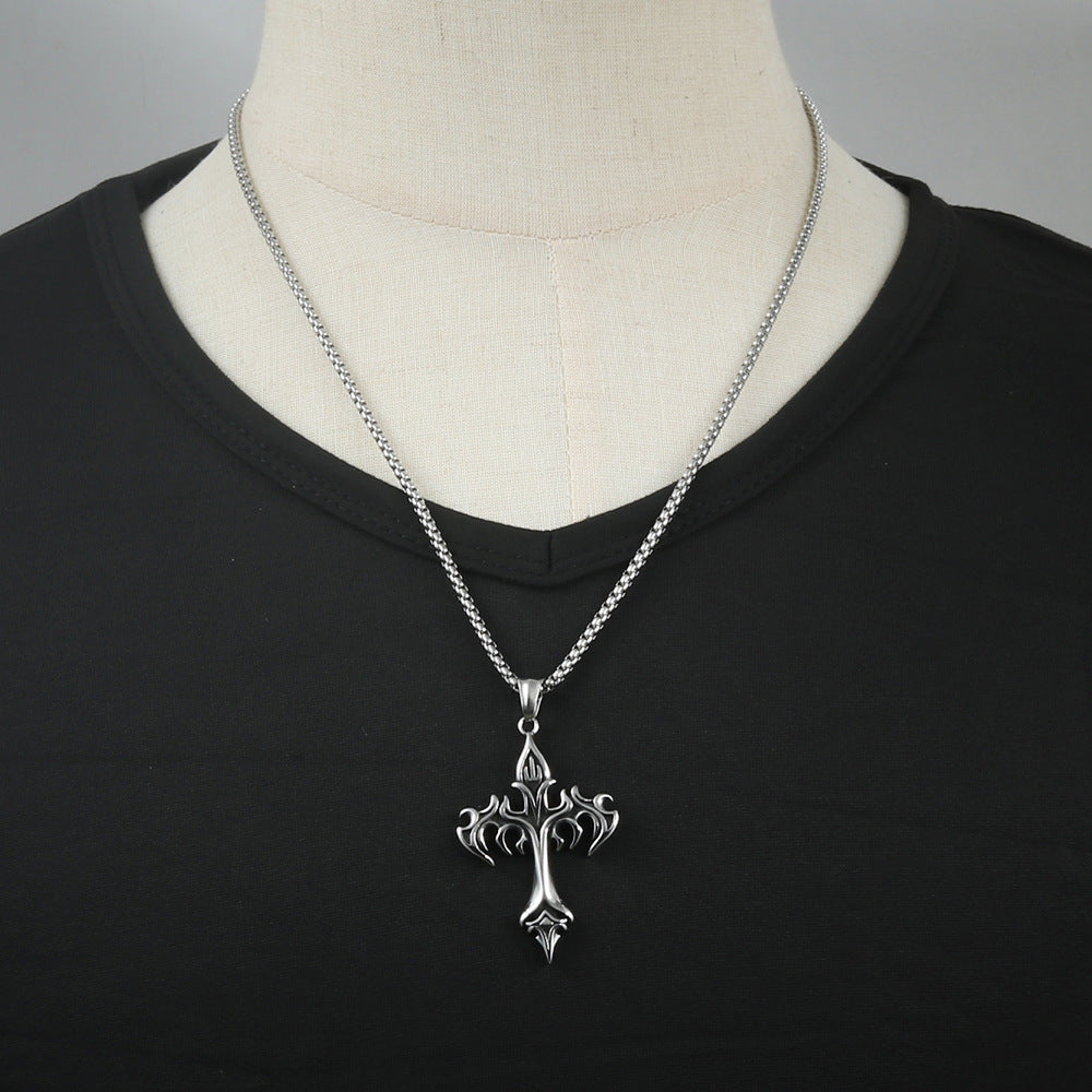 European And American Stainless Steel Cross Pendant For Men