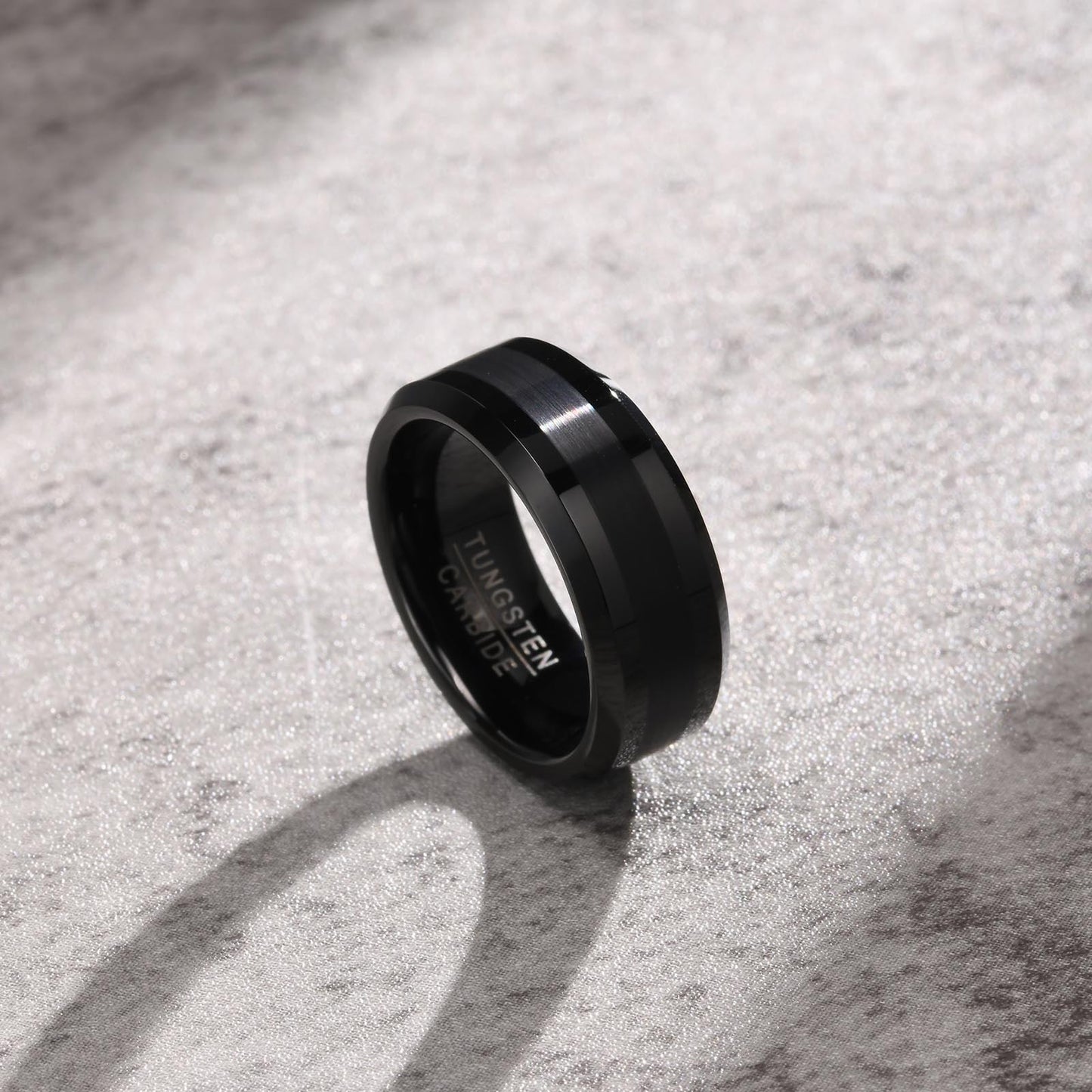 Tungsten Steel Ring for Men, Black Lasha Ring Wholesale