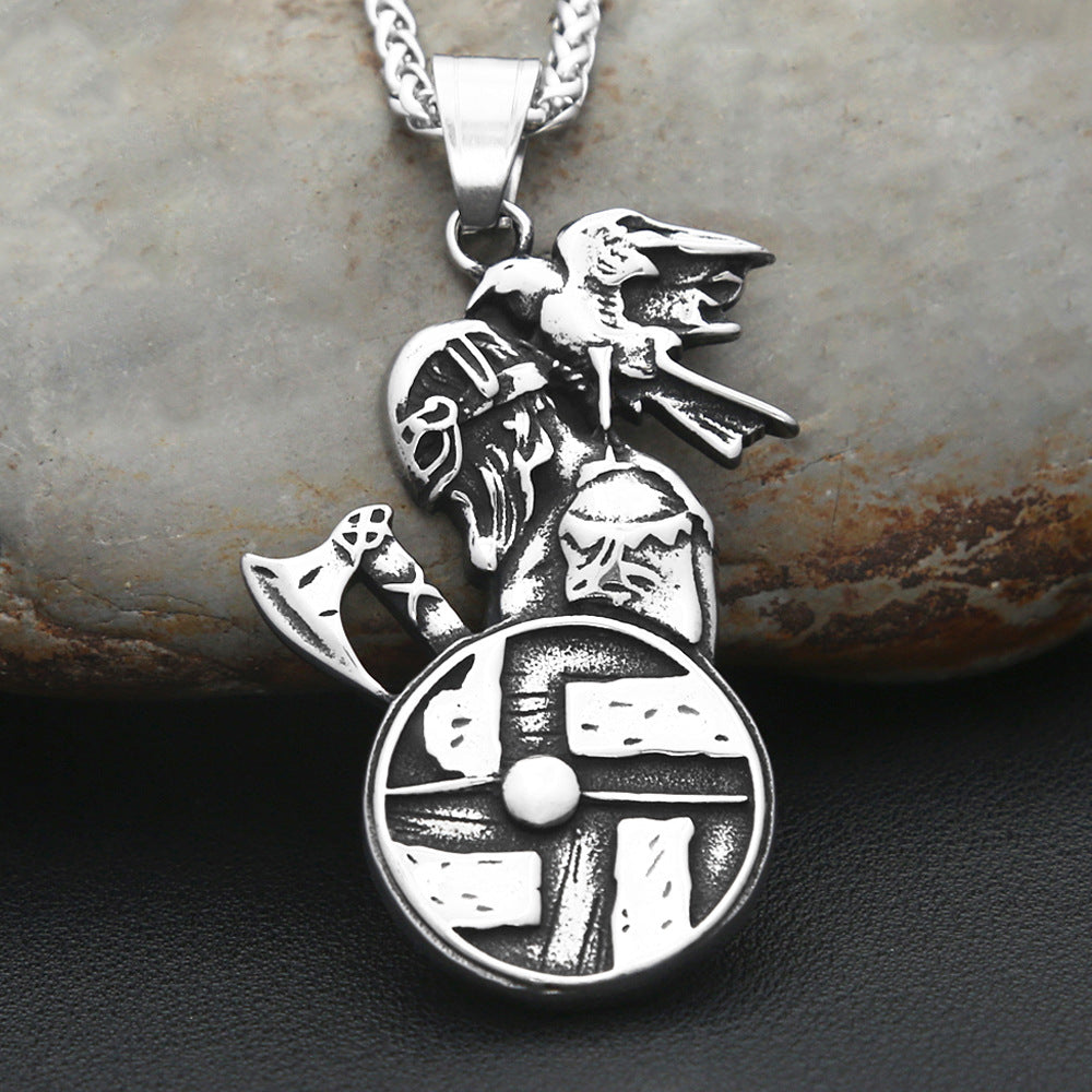 Vintage Viking Stainless Steel Pendant Necklace