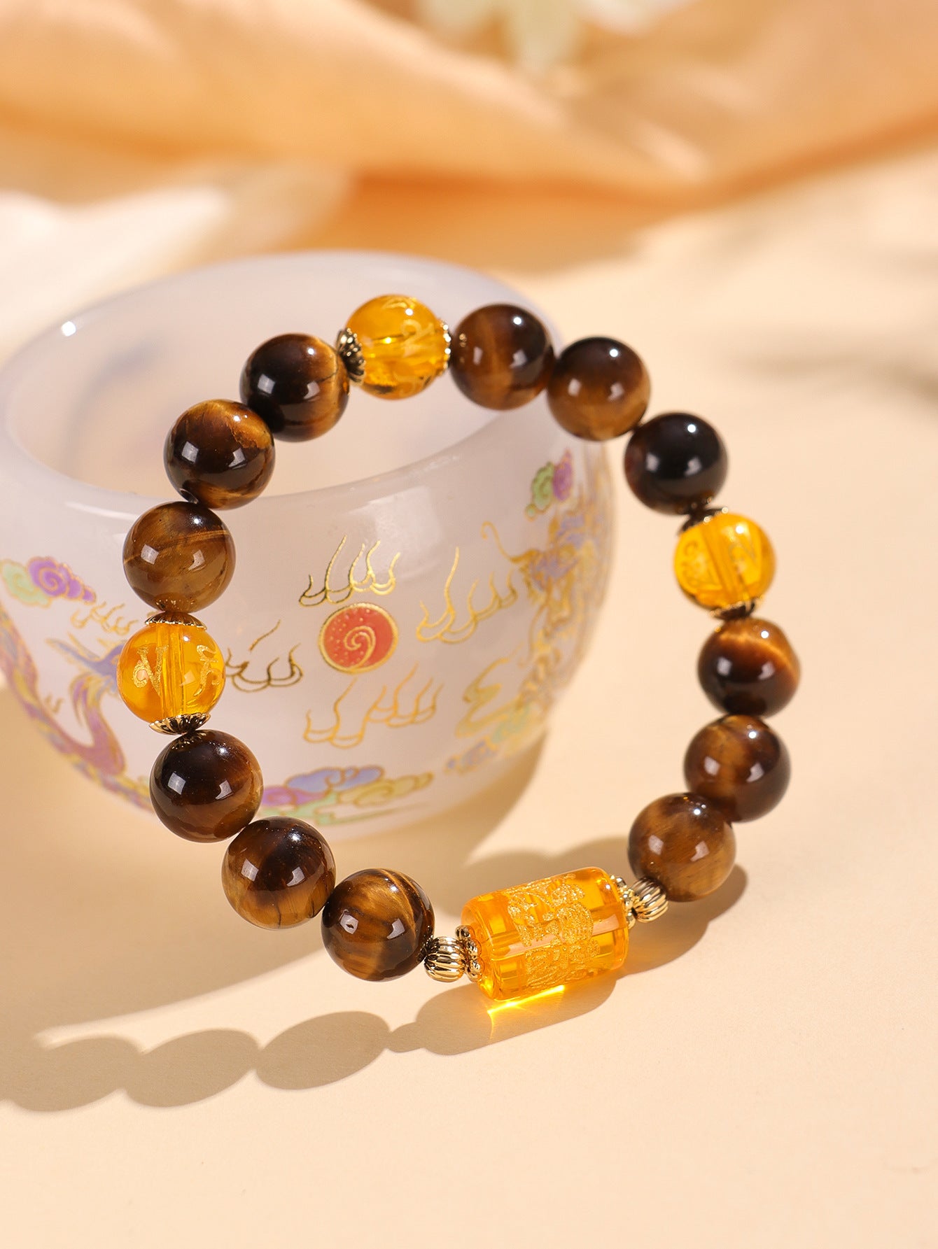 Planderful Fortune's Favor Bracelet – Premium Tiger's Eye and Citrine Design