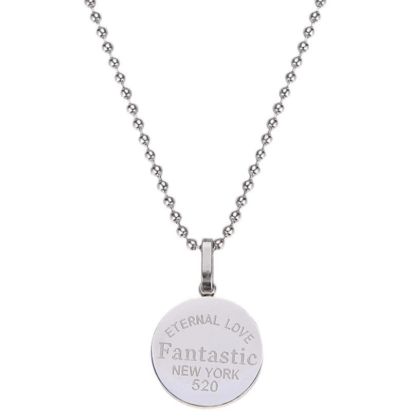 Planderful Jewelry Everyday Genie Couple Necklace With Letter Pendant In Steel Chain