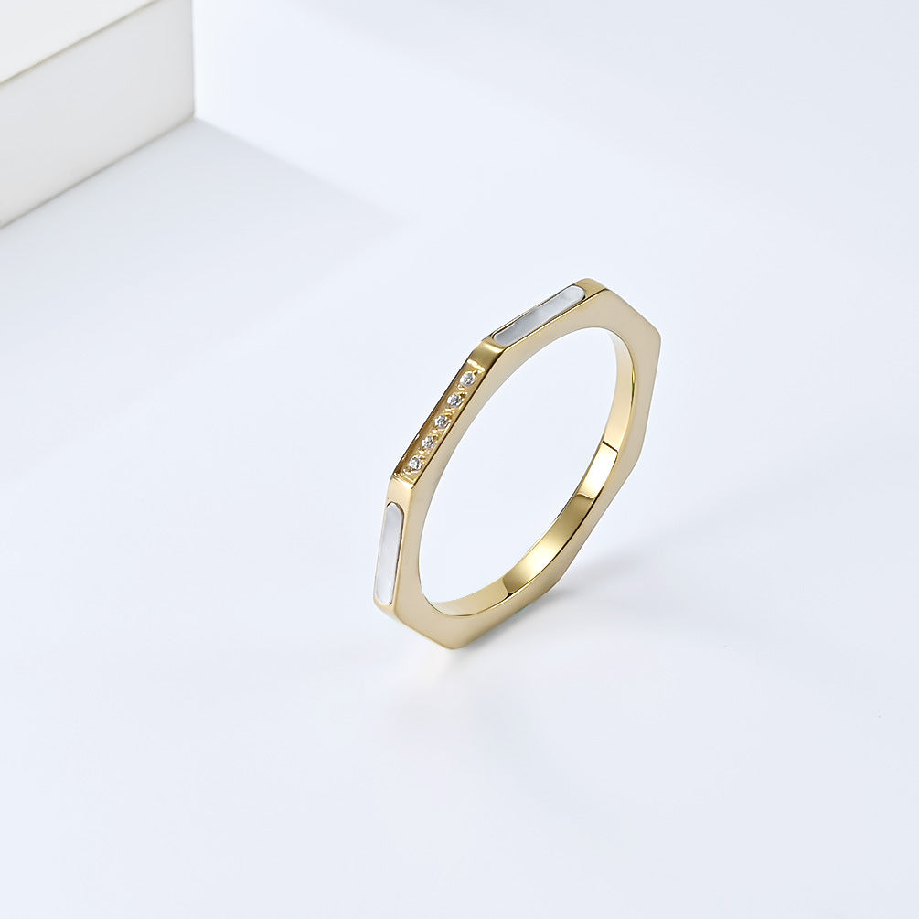Planderful Zircon Inlaid Steel Ring For Women Everyday Genie Collection Romantic Light Luxury Hand Jewelry
