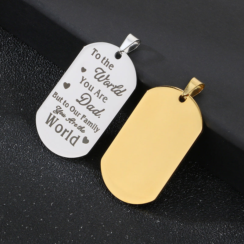 Planderful Titanium Steel Military Pendant Engraved For Dad