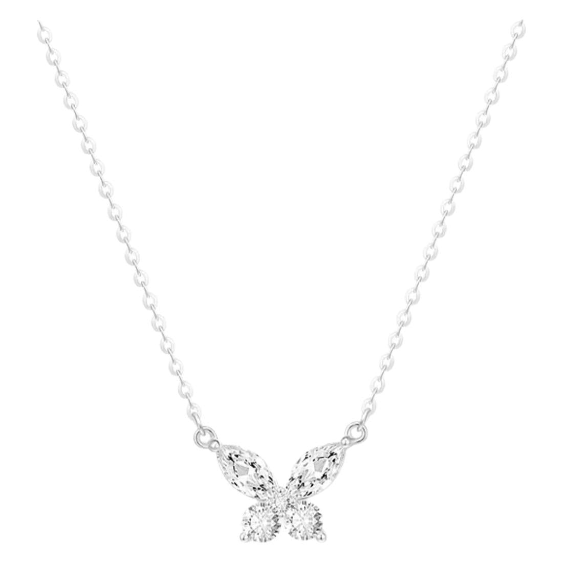 925 Sterling Silver Zircon Butterfly Necklace for Women