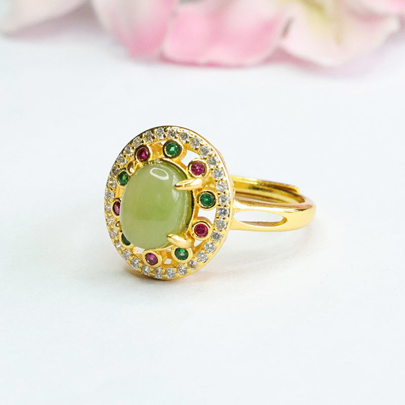 Hetian Jasper Vintage Cabochon Ring