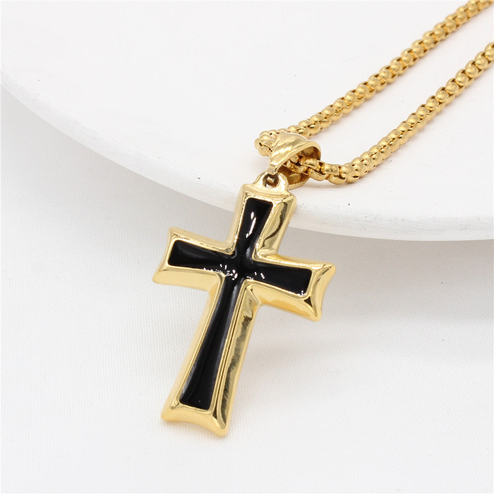 Planderful Titanium Steel Cross Pendant Personalized Unisex Jewelry For Men And Women Everyday Genie