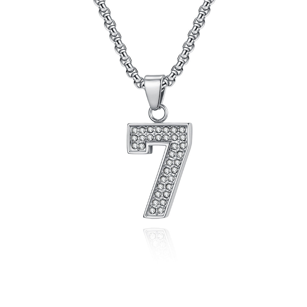 Stainless Steel Number Pendants — Chain Optional