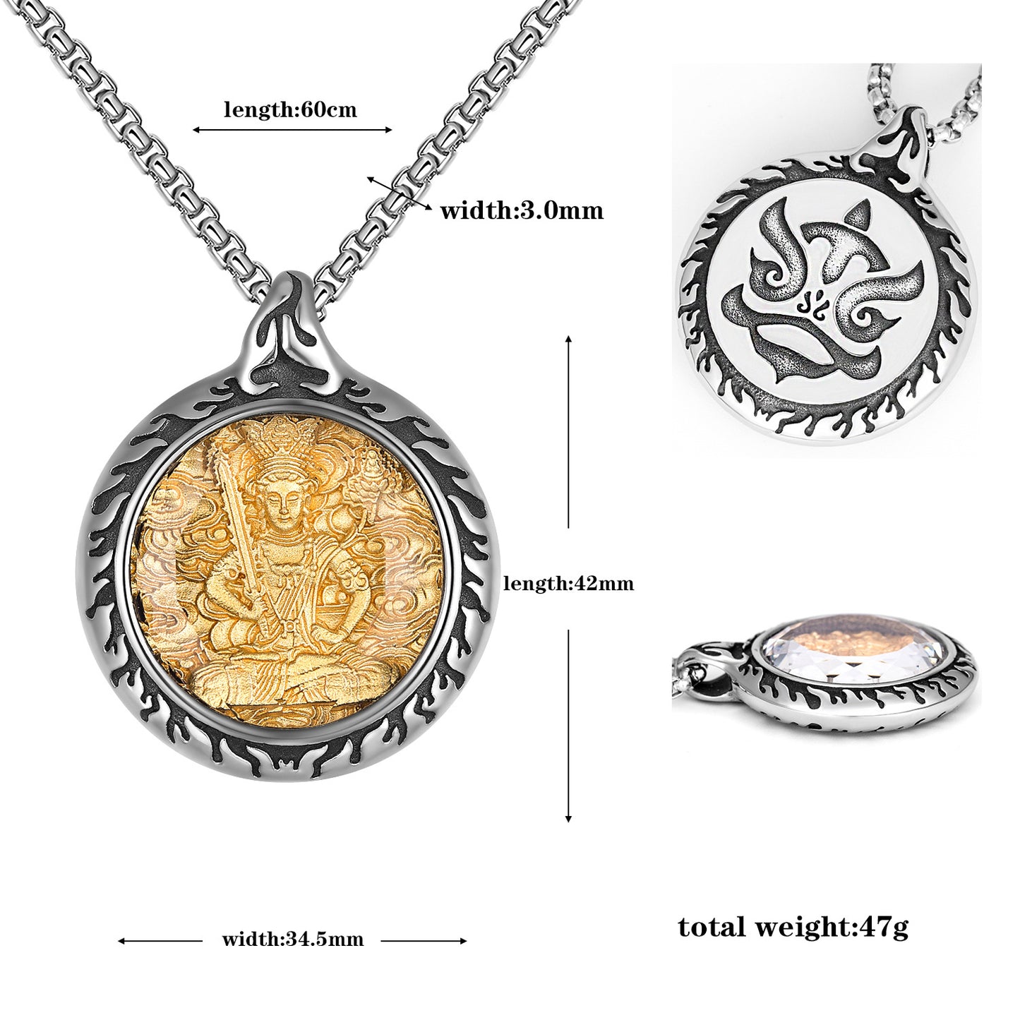 Steel Necklace – Vintage Patron Saints Men's Necklace With Retro Eight Saints Motif And Everyday Jewelry By Planderful