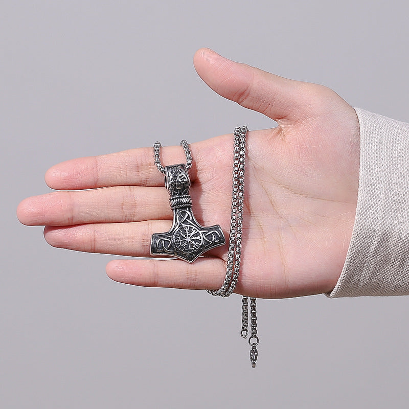 Stainless Steel Necklace – Vintage Viking Thor Hammer